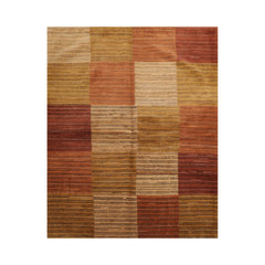 4x6 Rust, Gold, Tan Color Hand Knotted 100% Wool Modern Oriental Rug