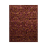 5x8 Aubergine, Brown, Gold Color Hand Knotted 100% Wool Transitional Oriental Rug