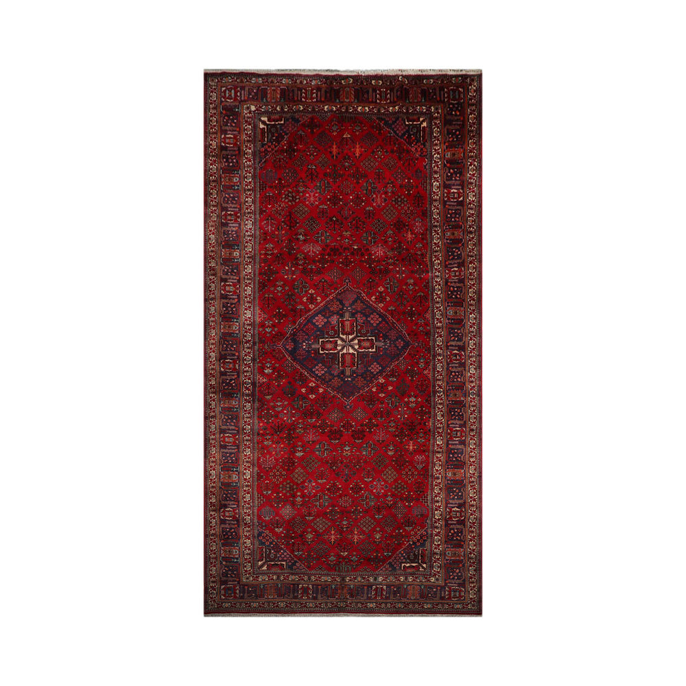 Palace Red, Indigo, Beige Color Hand Knotted 100% Wool Traditional Oriental Rug