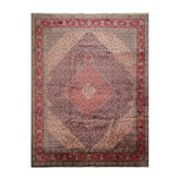 10x14 Midnight Blue, Coral, Ivory Color Hand Knotted Bidjar 100% Wool Traditional Oriental Rug