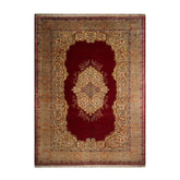 Palace Burgundy, Beige, Moss Color Hand Knotted Tabriz 100% Wool Traditional Oriental Rug