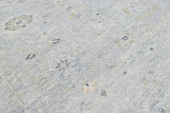 Multi Size Gray Ivory Multi Color Hand Knotted Oushak Wool Transitional Oriental Rug