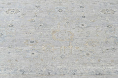 Multi Size Gray Ivory Multi Color Hand Knotted Oushak Wool Transitional Oriental Rug