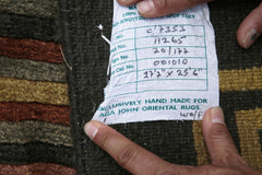 Knotted Rug Dark Olive Mustard Hand Knotted 17'7''x25'6'' Palace Size Aga John Modern Contemporary Tibetan 100% Wool Oriental Area Rug