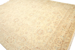 9x12 Beige, Aqua, Brown Color Hand Knotted Wool Traditional Oriental Rug