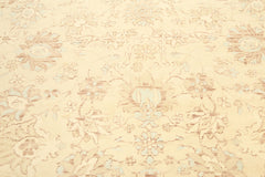9x12 Beige, Aqua, Brown Color Hand Knotted Wool Traditional Oriental Rug
