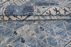 Multi Size Blue Gray Navy Color Hand Knotted Oushak Wool Oriental Rug