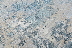 Multi Size Gray Blue Slate Color Hand Knotted Tibetan Wool Oriental Rug