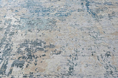 Multi Size Gray Blue Slate Color Hand Knotted Tibetan Wool Oriental Rug