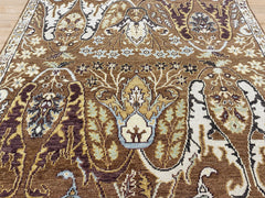 9x12 Mocha, Ivory, Chocolate Color Hand Knotted Oushak Wool Oriental Rug