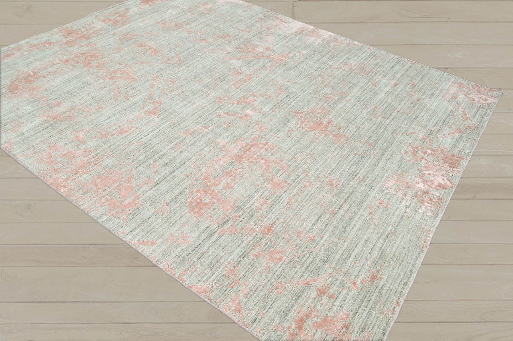 Multi Size Gray Blush Color Hand Knotted Oushak Wool Transitional Oriental Rug