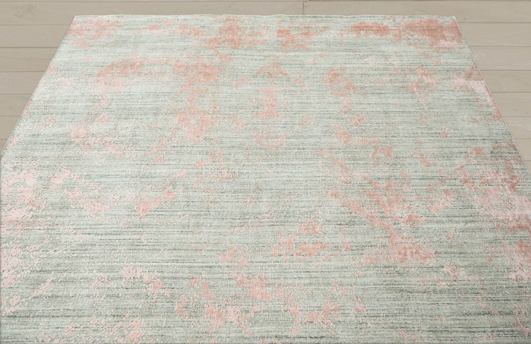 Multi Size Gray Blush Color Hand Knotted Oushak Wool Transitional Oriental Rug