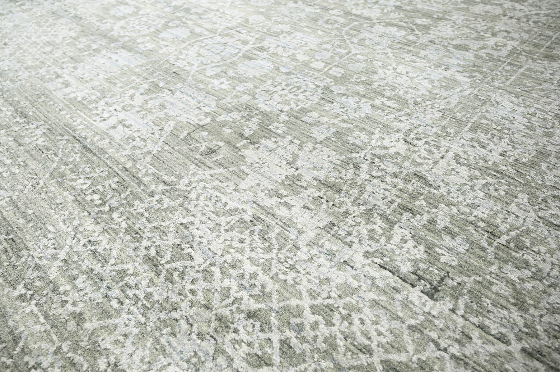 8x11 Gray, Beige, Moss Color Hand Knotted  100% Wool Modern & Contemporary Oriental Rug
