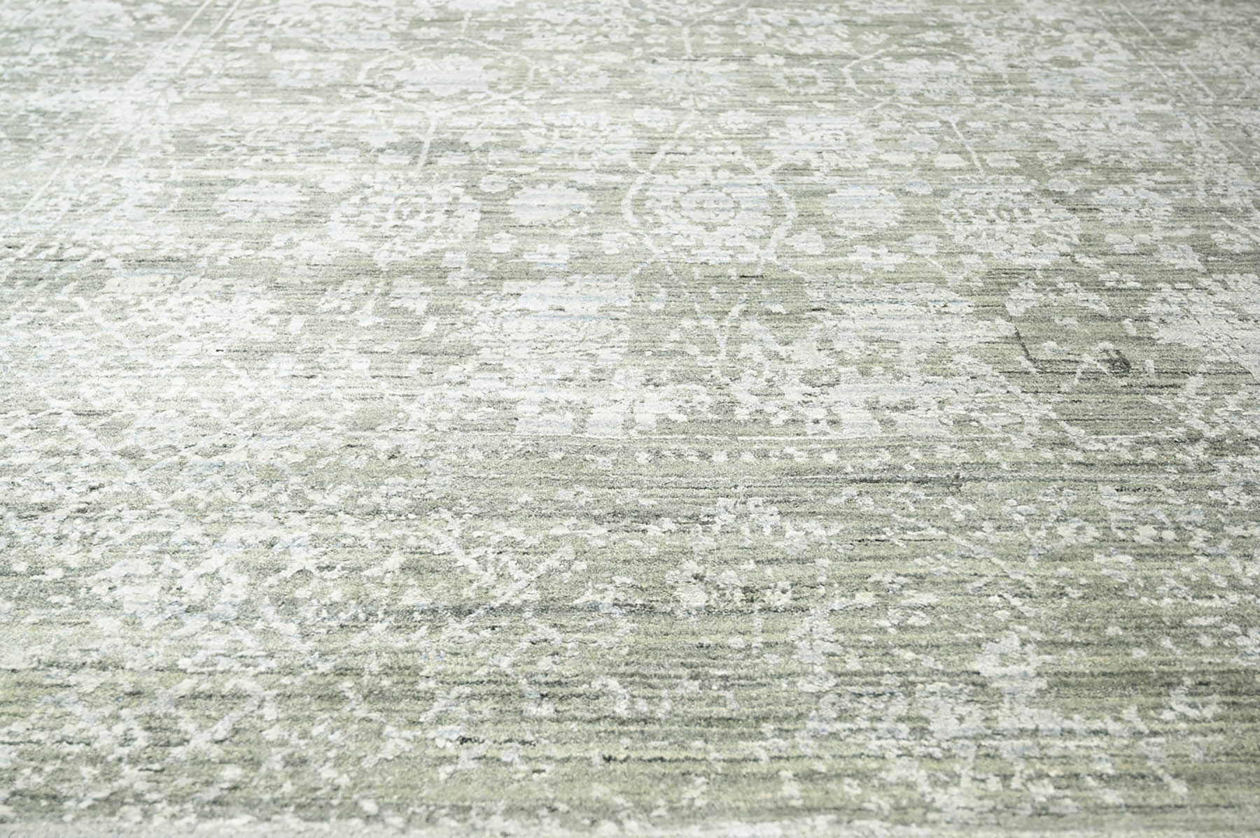 8x11 Gray, Beige, Moss Color Hand Knotted  100% Wool Modern & Contemporary Oriental Rug