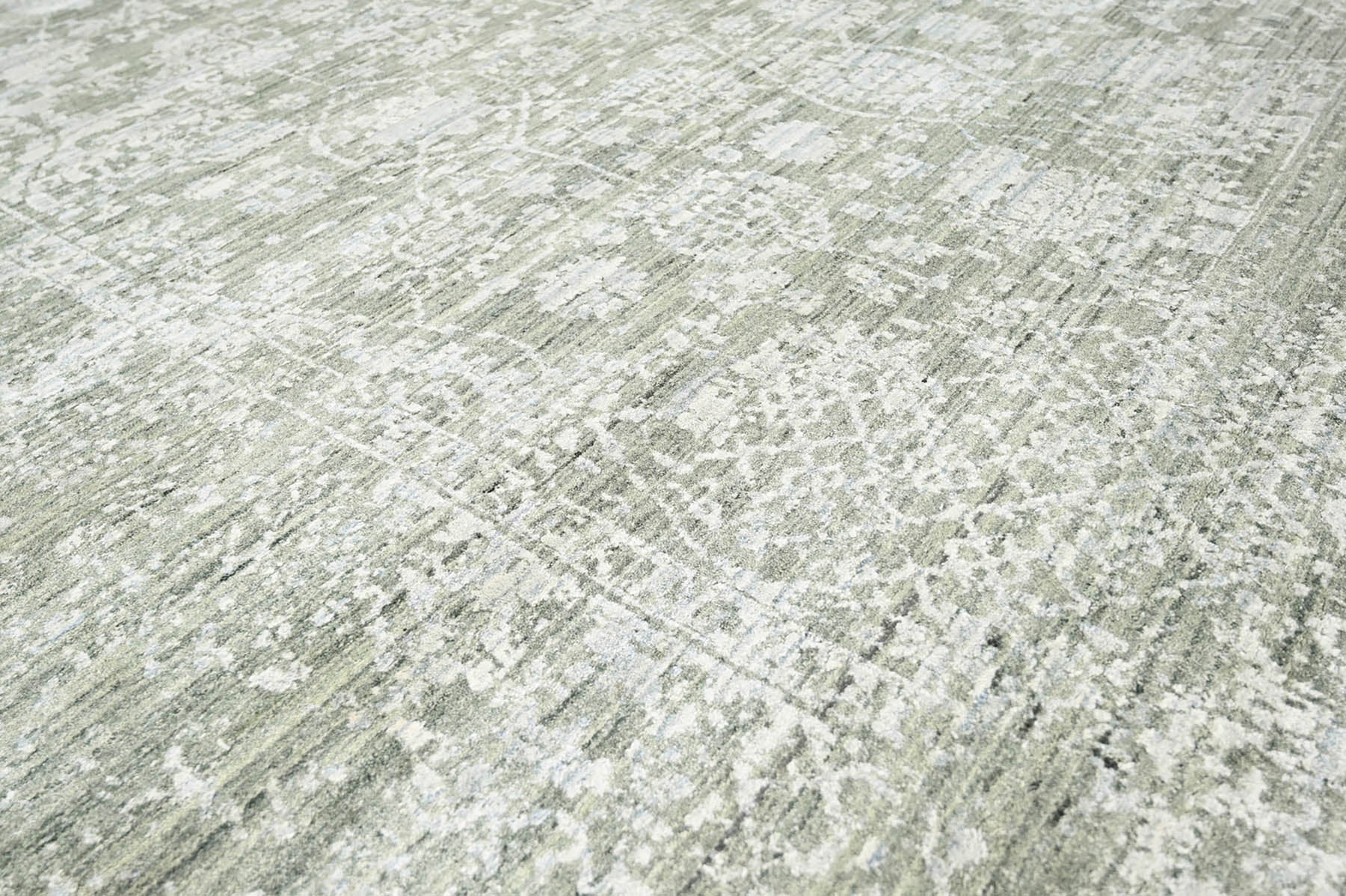 8x11 Gray, Beige, Moss Color Hand Knotted  100% Wool Modern & Contemporary Oriental Rug