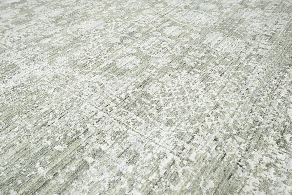 8x11 Gray, Beige, Moss Color Hand Knotted  100% Wool Modern & Contemporary Oriental Rug