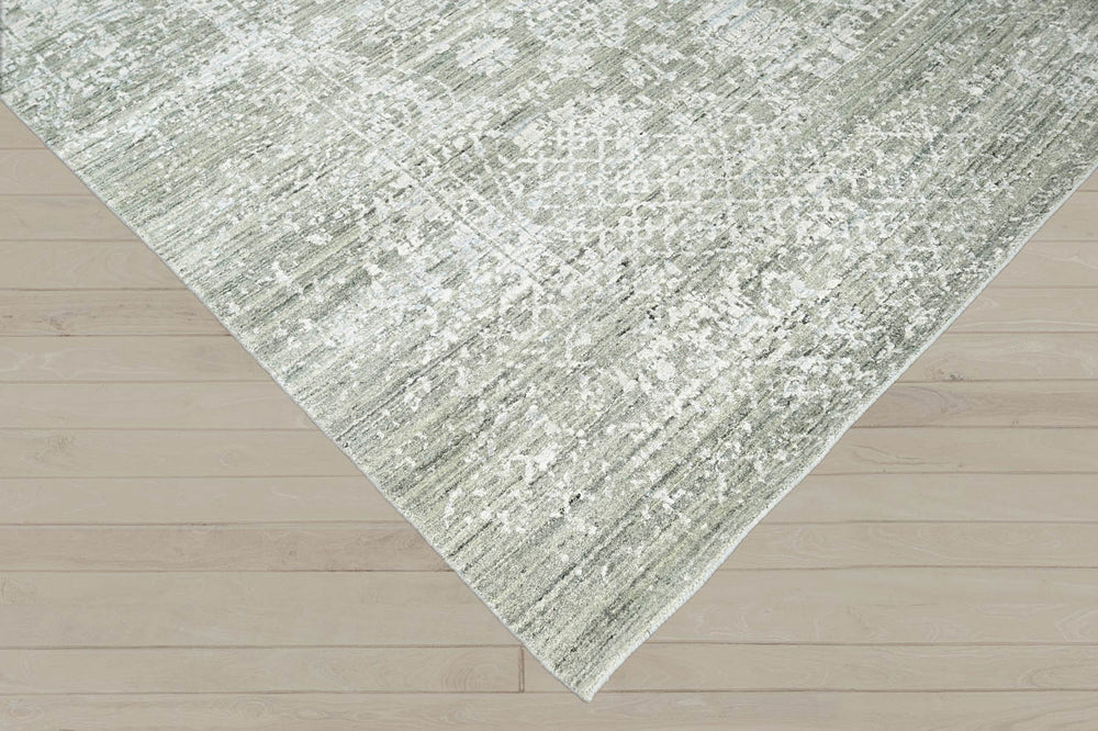 8x11 Gray, Beige, Moss Color Hand Knotted  100% Wool Modern & Contemporary Oriental Rug