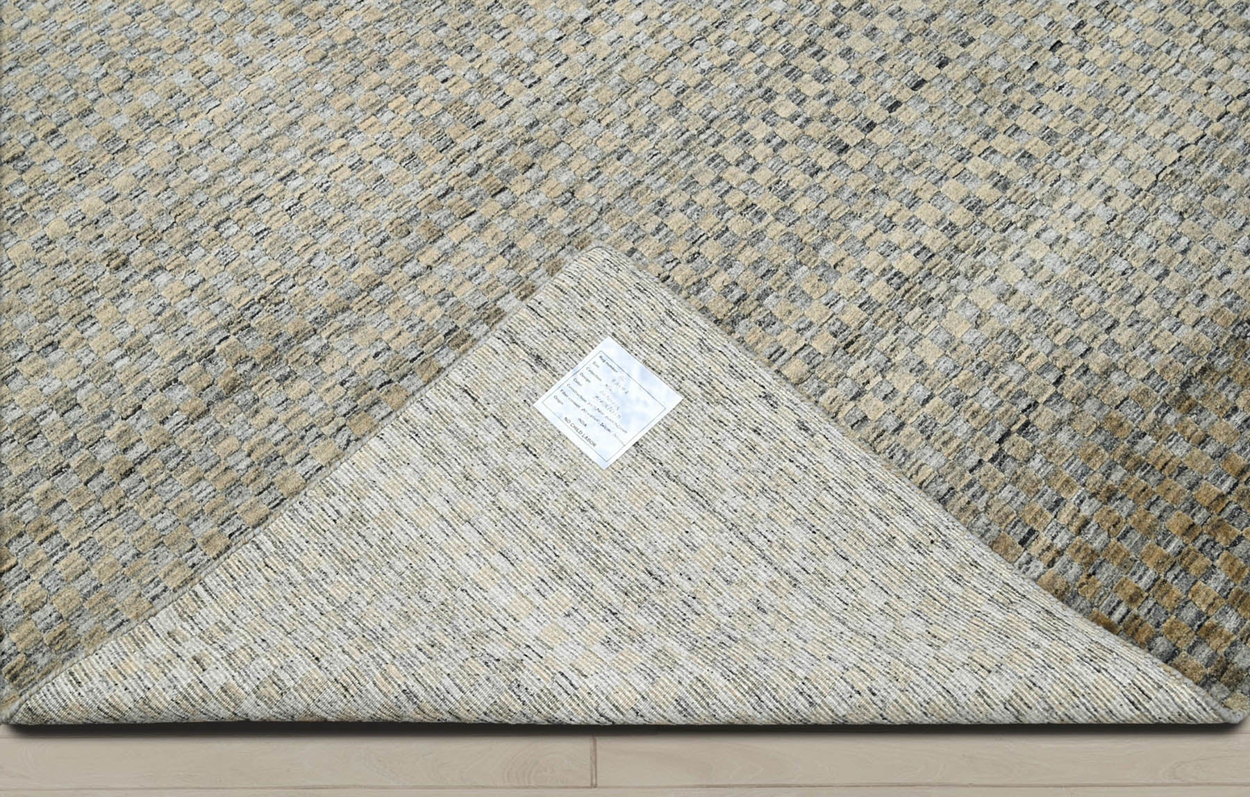 5x8 Gray, Light Gold, Color Hand Knotted  100% Wool Modern & Contemporary Oriental Rug