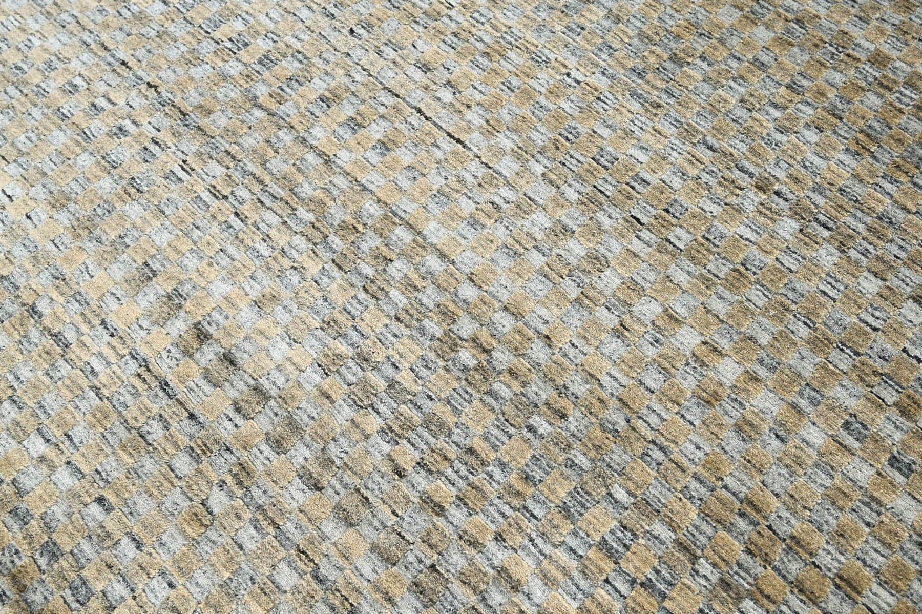 5x8 Gray, Light Gold, Color Hand Knotted  100% Wool Modern & Contemporary Oriental Rug