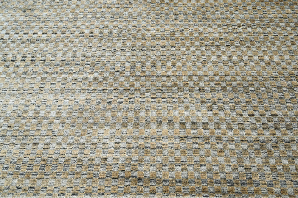 5x8 Gray, Light Gold, Color Hand Knotted  100% Wool Modern & Contemporary Oriental Rug
