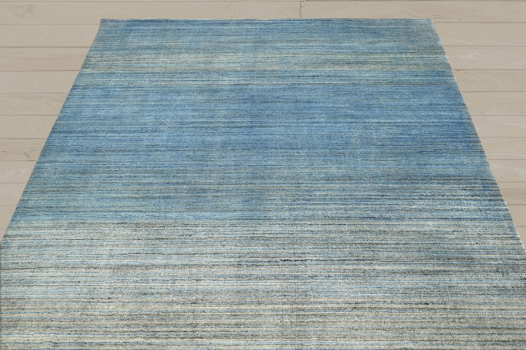 Multi Size Gray Blue Ombre Color Hand Knotted  Wool Modern & Contemporary Oriental Rug