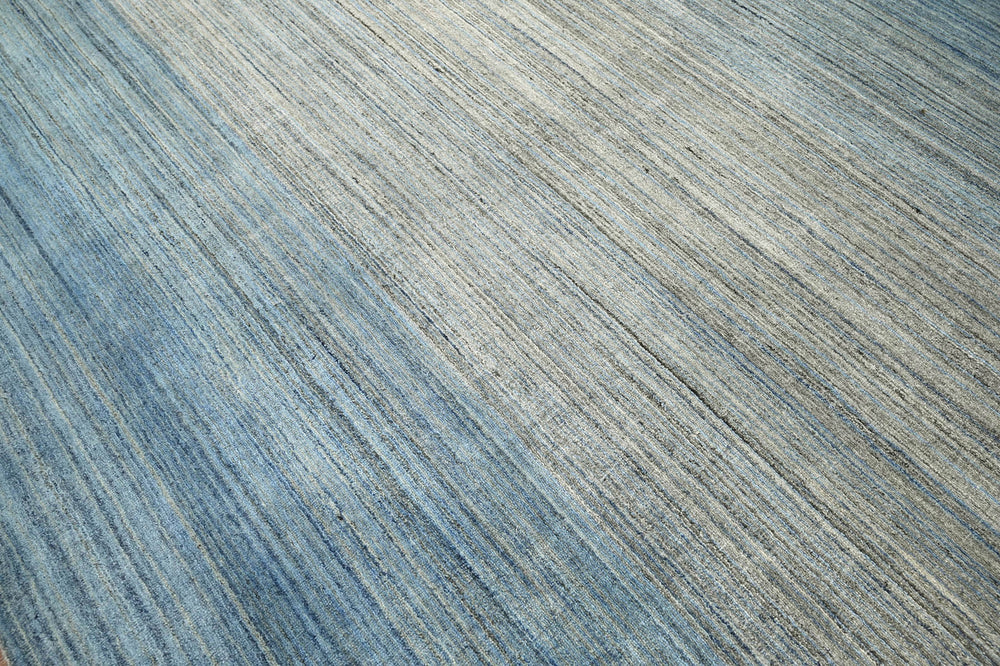 Multi Size Gray Blue Ombre Color Hand Knotted  Wool Modern & Contemporary Oriental Rug