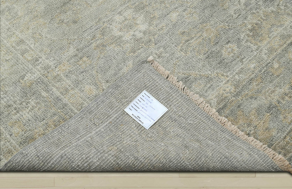 8x10 Moss, Beige, Gray Color Hand Knotted Oushak Wool Traditional Oriental Rug