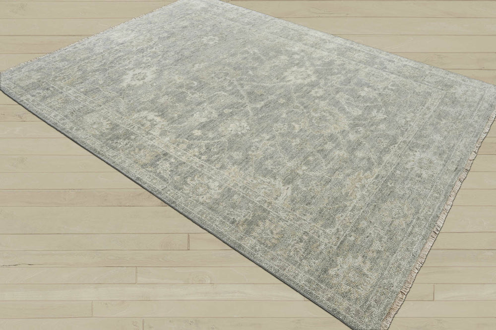 8x10 Moss, Beige, Gray Color Hand Knotted Oushak Wool Traditional Oriental Rug