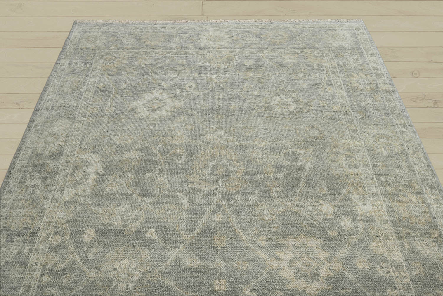 8x10 Moss, Beige, Gray Color Hand Knotted Oushak Wool Traditional Oriental Rug