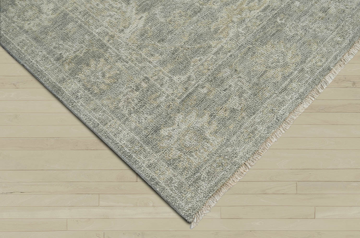 8x10 Moss, Beige, Gray Color Hand Knotted Oushak Wool Traditional Oriental Rug