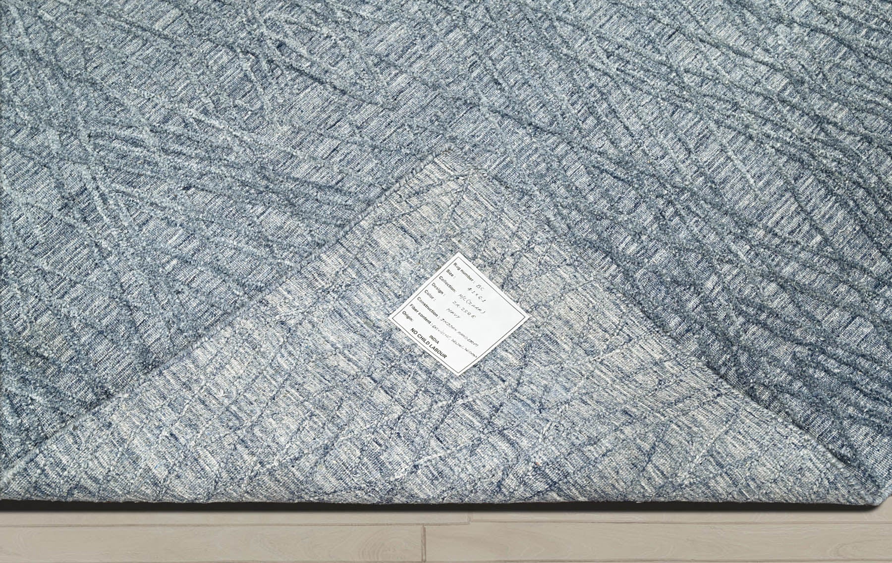 4x6 Blue, Gray, Color Hand Knotted  100% Wool Modern & Contemporary Oriental Rug