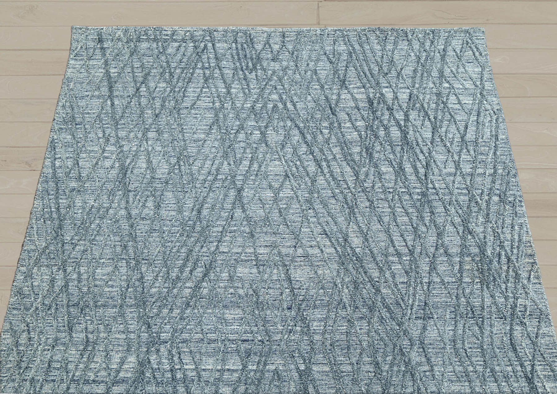4x6 Blue, Gray, Color Hand Knotted  100% Wool Modern & Contemporary Oriental Rug