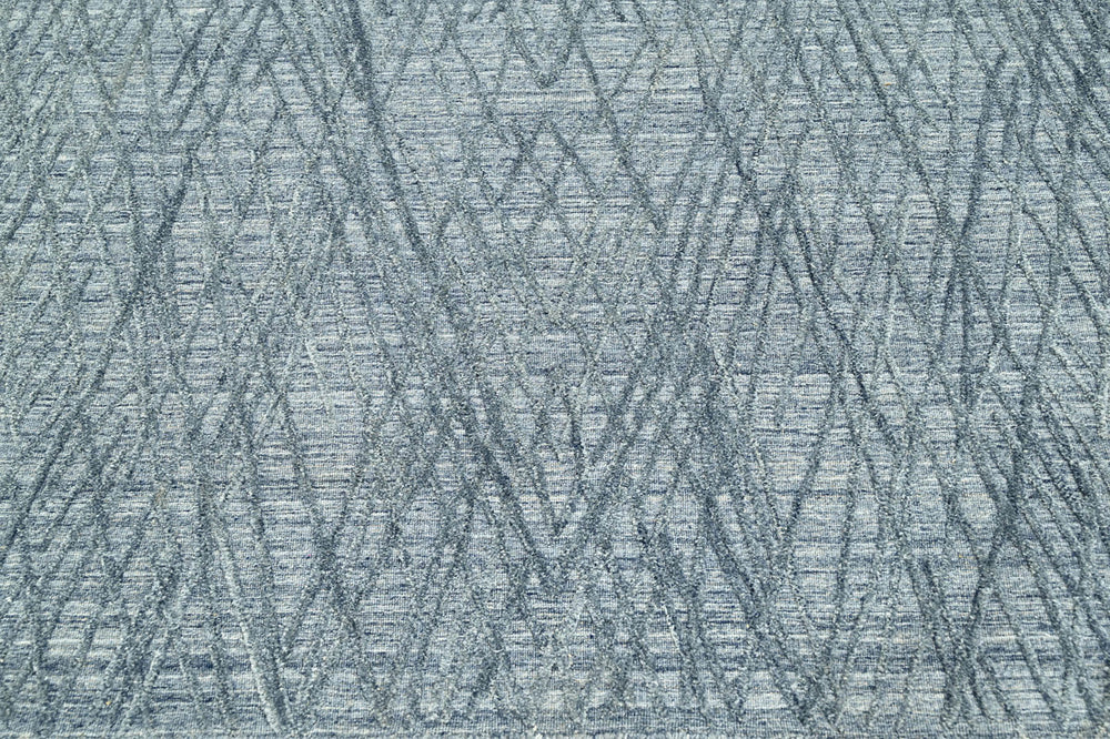 4x6 Blue, Gray, Color Hand Knotted  100% Wool Modern & Contemporary Oriental Rug