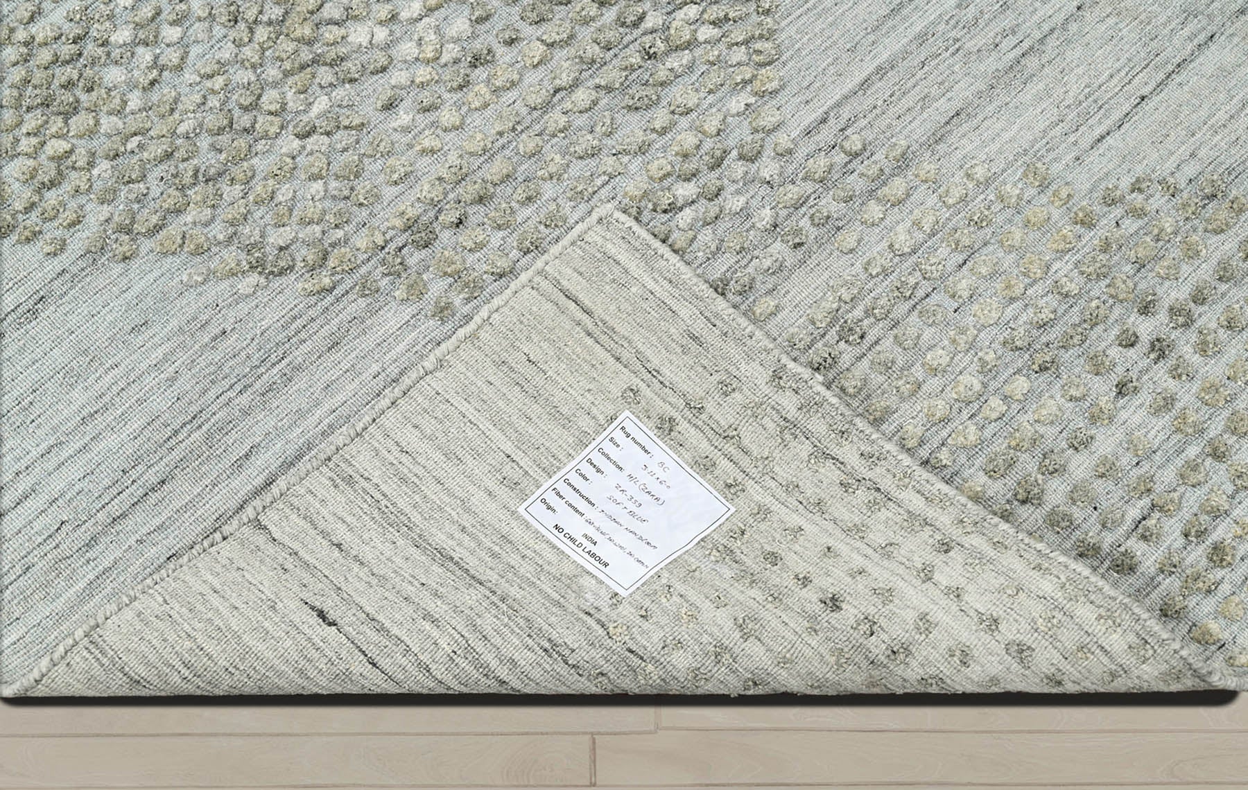 4x6 Gray, Moss, Color Hand Knotted  100% Wool Modern & Contemporary Oriental Rug