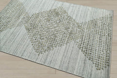 4x6 Gray, Moss, Color Hand Knotted  100% Wool Modern & Contemporary Oriental Rug