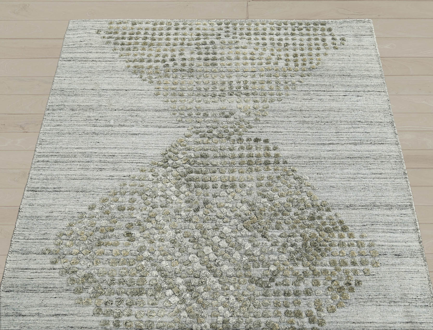 4x6 Gray, Moss, Color Hand Knotted  100% Wool Modern & Contemporary Oriental Rug