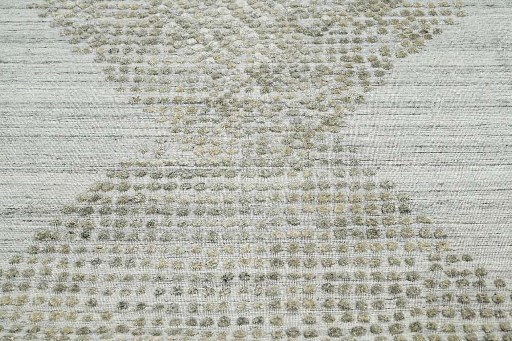 4x6 Gray, Moss, Color Hand Knotted  100% Wool Modern & Contemporary Oriental Rug