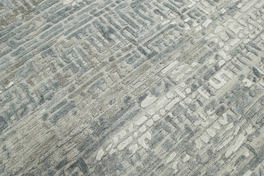 Multi Size Tone On Tone Gray Color Hand Knotted Tibetan Wool Modern & Contemporary Oriental Rug