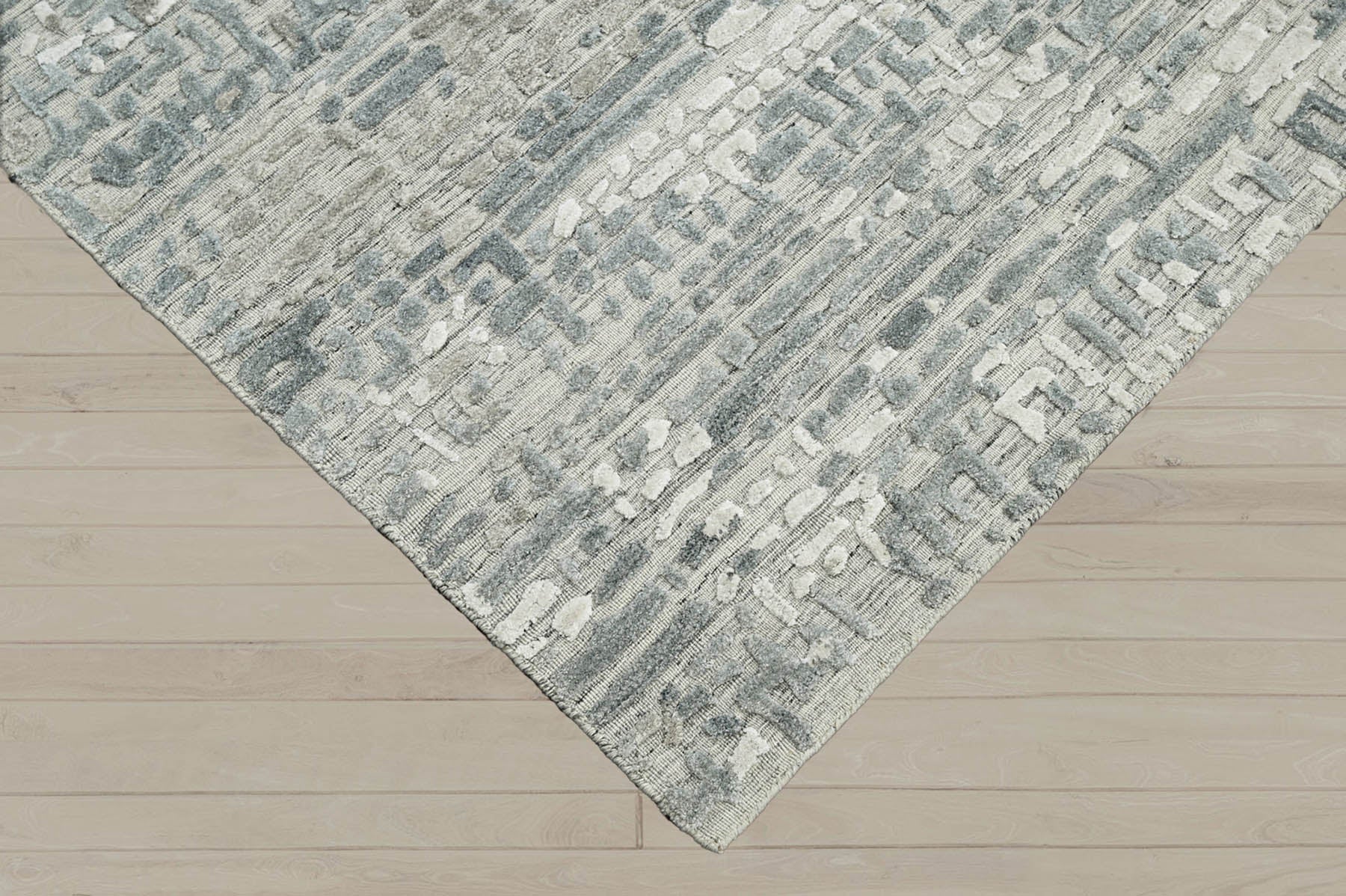 Multi Size Tone On Tone Gray Color Hand Knotted Tibetan Wool Modern & Contemporary Oriental Rug