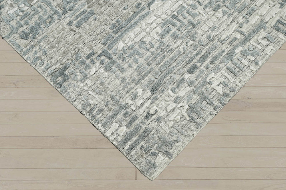 Multi Size Tone On Tone Gray Color Hand Knotted Tibetan Wool Modern & Contemporary Oriental Rug