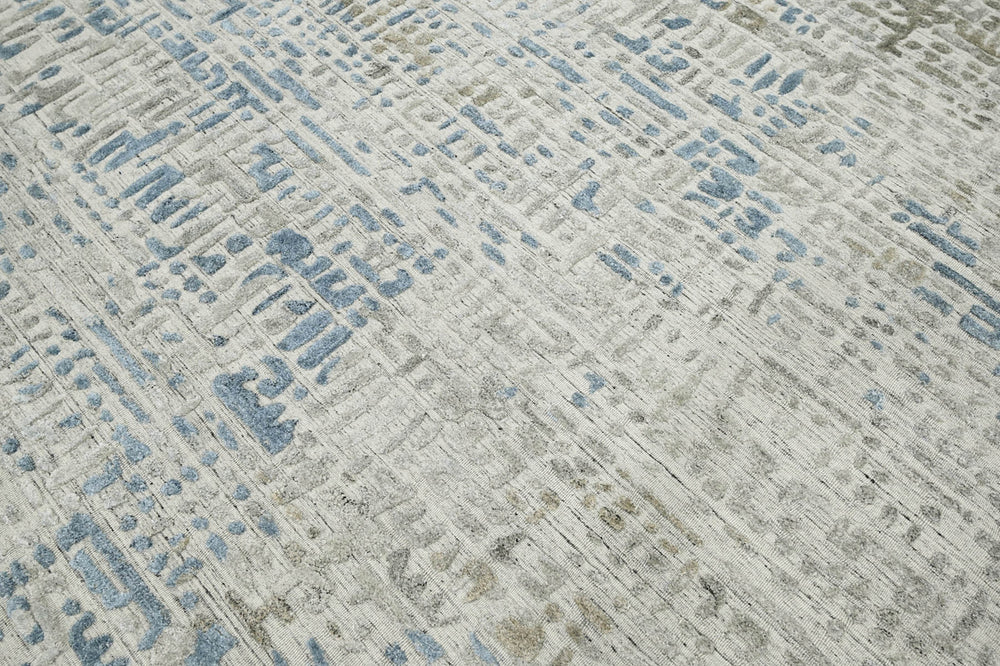 Multi Size Gray Beige Blue Color Hand Knotted Tibetan Wool Modern & Contemporary Oriental Rug