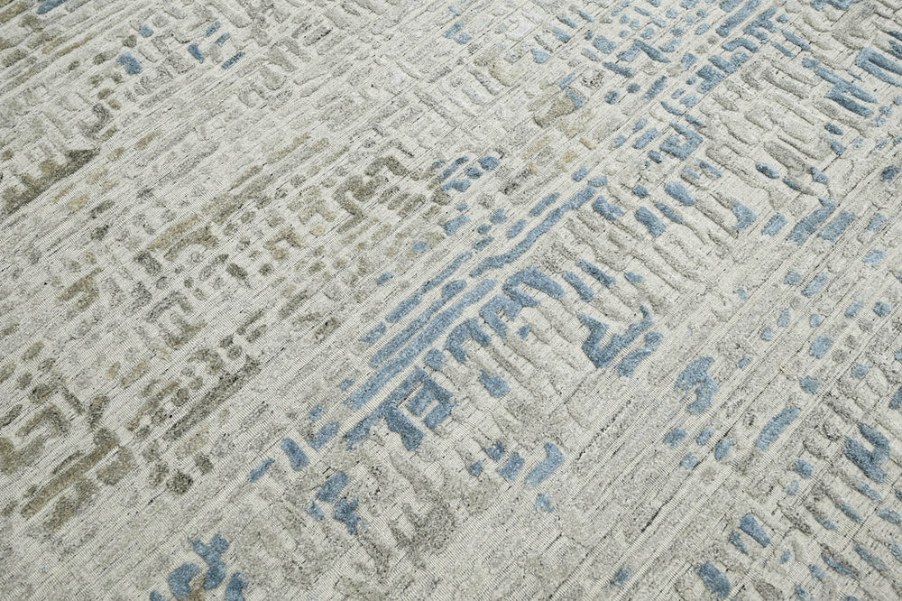 Multi Size Gray Beige Blue Color Hand Knotted Tibetan Wool Modern & Contemporary Oriental Rug