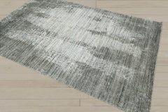 5x8 Gray, Silver, Color Hand Knotted  100% Wool Modern & Contemporary Oriental Rug