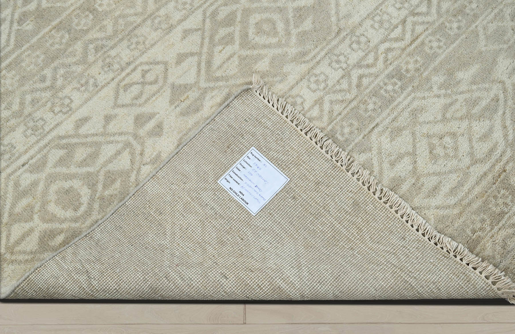 Multi Size Beige Gray Color Hand Knotted  Wool Southwestern Oriental Rug