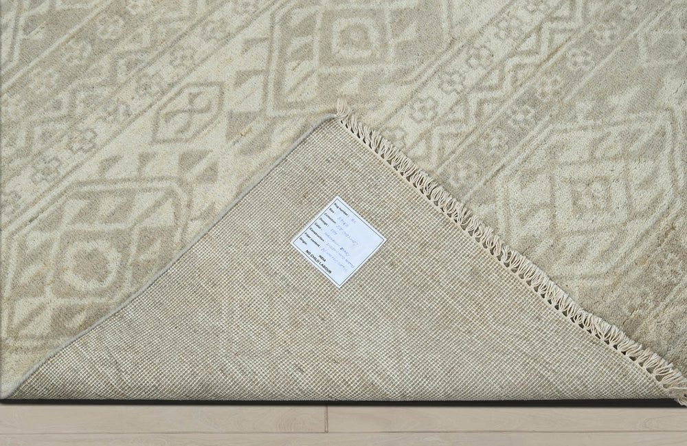 Multi Size Beige Gray Color Hand Knotted  Wool Southwestern Oriental Rug