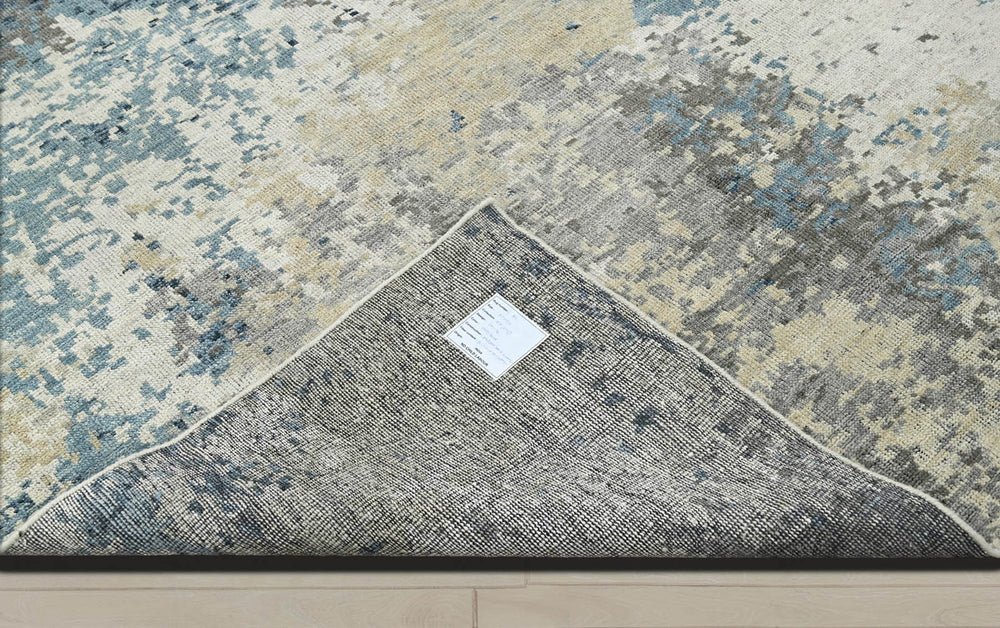 Multi Size Gray Beige Moss Color Hand Knotted  Wool Modern Oriental Rug