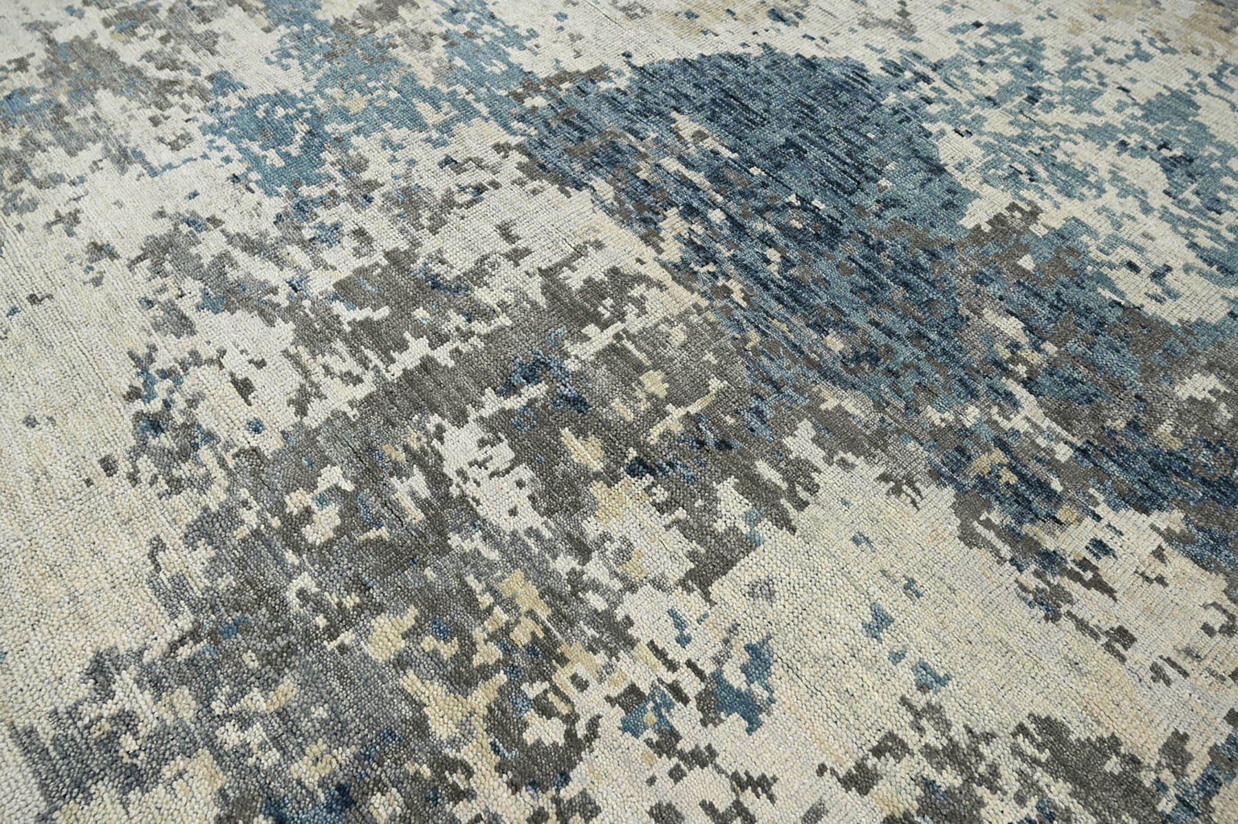 Multi Size Gray Beige Moss Color Hand Knotted  Wool Modern Oriental Rug