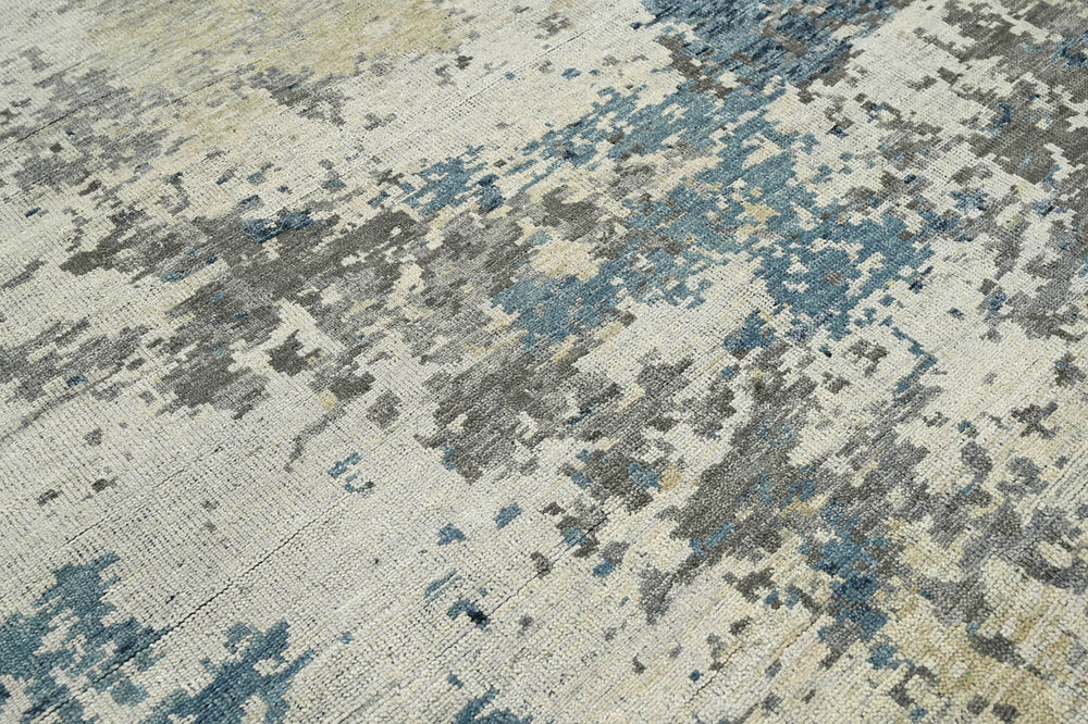 Multi Size Gray Beige Moss Color Hand Knotted  Wool Modern Oriental Rug