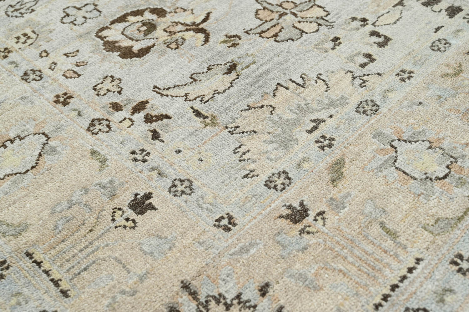 6x9 Gray Beige, Taupe, Brown Color Hand Knotted Oushak Wool Traditional Oriental Rug