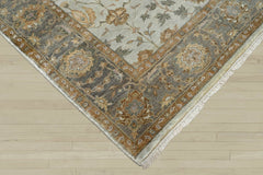 6x9 Gray, Gold, Brown Color Hand Knotted Oushak Wool Traditional Oriental Rug